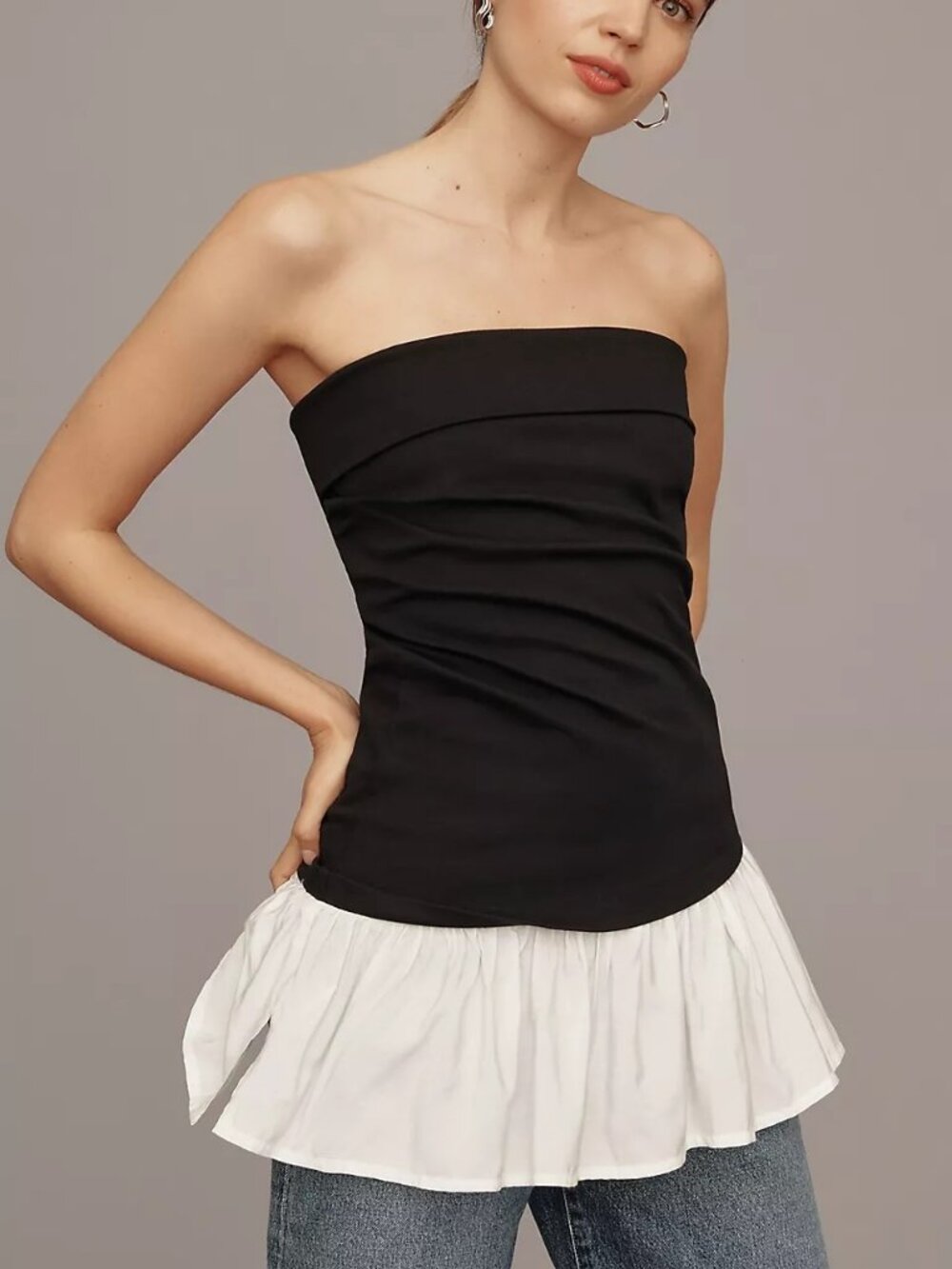 MAEVE Anthropologie Asymmetrical Tube Top Size Small